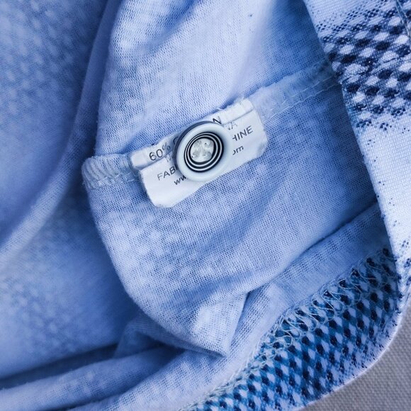 Sergio Louise Golf Polo shirt men size L blue and white colour geometric pattern - Picture 6 of 8